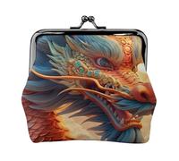 Magico Drago Stampa Squisito Versatile Bacio Lock Coin Purse Carino Piccolo Zipper Portafoglio per Monete Carte