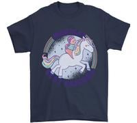Magico Friends Un Ragazza Riding A Unicorn T-Shirt 100% Cotone