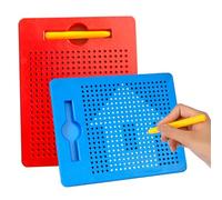 Magico Gioco Magnetico,Smavles 2Pcs Tavolo Da Disegno Magnetico,Lavagna Magica a Calamita con Palline e Penna,Disegno con Piccole Palline Magnetichebambini,Bambini Giocattolo Educativo per dai 3 Anni