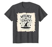 Magico incantatore Magico Streghe Essere pazze Regalo Divertente di Halloween Maglietta, Bambini, Grigio Scuro, 10 Anni