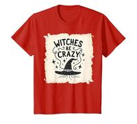 Magico incantatore Magico Streghe Essere pazze Regalo Divertente di Halloween Maglietta, Bambini, Rosso, 10 Anni