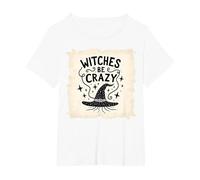 Magico incantatore Magico Streghe Essere pazze Regalo Divertente di Halloween Maglietta, Donna Plus-Size, Bianco, 4X