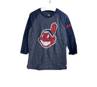 Magico MLB Cleveland Indians Manica 3/4, Camicia Blu - Gioventù (10-12) MEDIO
