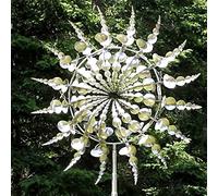 Magico mulino a vento in metallo, trappola a vento solare, sculture si muovono con il vento, acciaio inossidabile 3D, mulino a vento cinetico per terrazza, prato e giardino