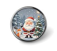 Magico Natale rotondo distintivo carino smalto spilla personalizzata abbigliamento decorazione unisex porta badge cappelli borse camicie Decor