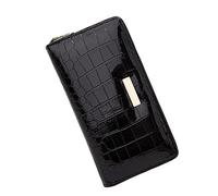 Magico Portafoglio Pattern Solid Color Donna Zipper Purse Multiple Carte Clutch Bag Phone Bag S Portafogli, Nero , taglia unica