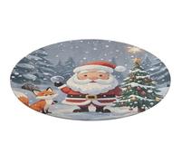 Magico tappeto rotondo natalizio morbido assorbente tappetino da bagno ingresso antiscivolo tappeto fattoria anteriore posteriore zerbino 80 x 80 cm per camera da letto soggiorno casa decorativo