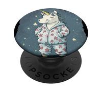 Magico tempo di sonno con questo simpatico pigiama unicorno vestito PopSockets PopGrip Adesivo