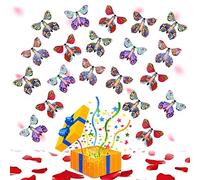 Magico Volante Farfalla, Giocattoli Farfalla Volante, 20 Pezzi Farfalle Volanti, Magic Flying Butterfly Set, Flying Butterfly Toy per Regali di Compleanno, Carte Regalo, Regali Sorpresa (5 Stili)