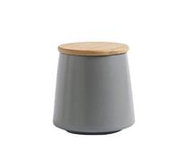 MAGICVOGEL Barattolo per caffè da 500 ml, con coperchio in bambù, con anello in silicone, ermetico, per chicchi di caffè, tè, spezie, snack (grigio)