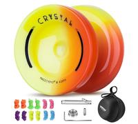 MAGICYOYO Jojo reattivo per bambini, Pro JoJo Finger Spin Tricks Yoyo K2 rosso giallo, Dual Purpose 2 in 1 Yoyo per principianti ed esperti con cuscinetto Yo yo insensibile