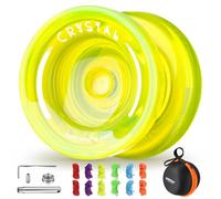 MAGICYOYO K2 Crystal Lemon Yellow 2 in 1, Yoyo reattivo e non responsivo, Yoyo magico per bambini e adulti, Yo Yo professionale per spin con le dita, yo-yo in plastica con 12 corde, kit cuscinetto