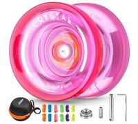 MAGICYOYO K2 Responsive per Bambini, Professionale per Principianti, in Plastica con Posizione non Reattivo + Rimozione Cuscinetti, Borsa e 12 Corde Yoyo (Rosa Cristallo)