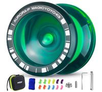 MAGICYOYO K3 Aurora-p, professionale JoJo con giro dito per bambini, Responsive and Not Responsive With 12 Strings and Accessory Set (Dark Green)