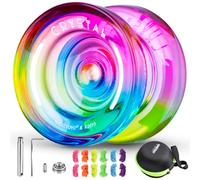 MAGICYOYO Responsive and Unresponsive Dual Purpose Yo-Yo for Kids-Complete Accessory Kit with Crystal Yo-Yo,Replacement Bearings,Strings,Removal Tool,Axle,Bag-Perfect Beginners.,Cristallo Rosa