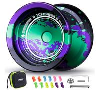 MAGICYOYO Responsive Kids Yoyo Age 8+, trucchi professionali con le dita, Yoyo acrobazie avanzate senza risposta con 12 corde, kit di accessori Yo Yo - nero verde viola