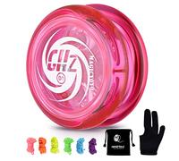 MAGICYOYO Yoyo D1 GHZ, Yoyo for Kids, 2A Yo Yo Professional Kids Yoyo, Plastic Yoyo for Beginners + 6 Yoyo Replacement Strings + Yoyo Glove + Yoyo Storage Bag (Crystal Pink)