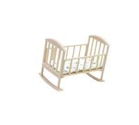 MagiDeal 1:12 Miniatura Culla con Materasso Bambole Realistiche Letto Giocattolo Accessori per Camera da Letto Mini Decorazione per Letto Regalo per Bambini Re, Legna