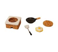 MagiDeal 1/12 Set di fornelli da Cucina in Miniatura Pentole e pentole Decorazione Scena di Vita Simulazione Mini pentola e Coperchio Modello per Micro, Set di Uova Fritte