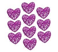 MagiDeal 10 Palline di Vimini a Forma di Cuore per Decorazioni Natalizie Da Appendere All'albero, Ideali per Il Fai Da Te, Come Ciondoli per Shower O, viola