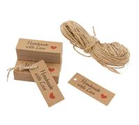 MagiDeal 100pz Carta Kraft Etichette Targhette Cartellini con Corda per
