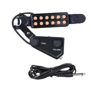 MagiDeal 12 pickup per chitarra con foro sonoro e cavo audio, preamplificatore facile da usare per musicisti, accessori per chitarra elettrica e chitarre, Oro con Regolabile