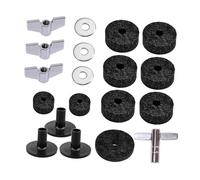 MagiDeal 19 Pezzi Accessori per Piatti Set di Ricambio con Feltrini Manicotti Dadi E Rondelle in Metallo per Proteggere I Componenti Adatto per La Manutenzion, nero