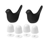 MagiDeal 2 pezzi di copribulloni per WC in ceramica a forma di uccelli, copribulloni per WC universali, facile installazione, nessun attrezzo richiesto, Nero