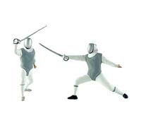 MagiDeal 2X 1/64 Figure Modello Tiny People Realistico Schermidore Scena Oggetti di Scena Resina Dipinta a Mano Decorazione Paesaggio Scherma Figure in, Grigio