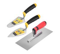 MagiDeal 3 Pezzi Frattazzo Liscio Set Attrezzi Muratura Cazzuola Punta Cazzuola Dosatrice Manico Ergonomico Acciaio Inossidabile Adatto per Piastrellista