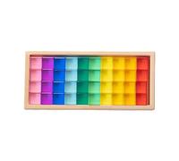 MagiDeal 30 Pezzi Blocchi da Costruzione Set Cubi Stacking Gioco Educativo Arcobaleno Gemme Cubi Acrilico Trasparente con Scatola in Legno Adatto Ba, 40 Pezzi