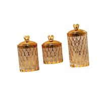 MagiDeal 3x barattoli per la conservazione con coperchio, contenitore da cucina, contenitore per alimenti, barattolo per caramelle per, Rifiniture Dorate