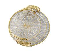 MagiDeal 3x vassoi da portata, piatti da frutta, versatili rotondi con manici, moderni piatti da esposizione per torte, contenitori per per bar, feste, Chiaro