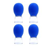MagiDeal 4 coppette per massaggio viso, portatile, per corpo e fascia, set per coppettazione viso per, salone di bellezza, negozio, atleti, Blu