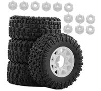 MagiDeal 4 Pezzi 1/10 RC Short Course Pneumatici e Ruote per Camion, Sostituzione Diretta, robusti Pezzi di Ricambio e Accessori di Lunga Durata per Slash W285, Bianco