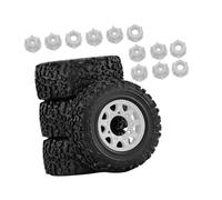 MagiDeal 4 Pezzi 1/10 RC Truck Ruote e Pneumatici Accessori Ricambi Alta Prestazione Durata RC Car Parte Sostituisci per, Bianco