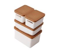 MagiDeal 4 Pezzi 1/12 Modello di Scatola di immagazzinaggio per casa delle Bambole in Miniatura, Contenitore per l'organizzazione, Decorazione, mobili per, Marrone Chiaro