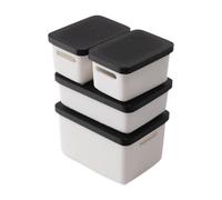 MagiDeal 4 Pezzi 1/12 Modello di Scatola di immagazzinaggio per casa delle Bambole in Miniatura, Contenitore per l'organizzazione, Decorazione, mobili per, Nero