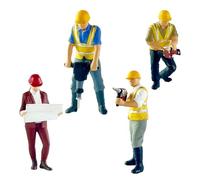 MagiDeal 4 Pezzi 1/64 Modello di Operaio Edile Modello di Piccole Persone Fai da Te Artigianato per Diorama Foto Puntelli Accessori per casa delle Bambole