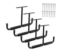 MagiDeal 4 Pezzi Gancio Soffitto Appendi Strumenti Porta Skateboard Metallo Resistente Adatto per Sistemazione Garage Officina Magazzino, Nero