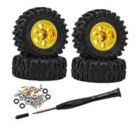 MagiDeal 4 Pezzi Ruote Auto Giocattolo Pneumatici RC Componenti Ricambio Portatili Facili da Montare Robuste Compatibili con 1/30 Utilizzo per Modellismo Regal, Oro