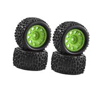 MagiDeal 4X 1/18 RC Car Wheels And Pneumatics Replacement Professional High Performance Accessories RC Car Part for per Granite, Verde