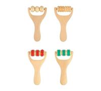MagiDeal 4x Rullo massaggiante in legno multifunzionale compatto premium pratico strumento per massaggio manuale della testa facile da usare per schiena spalle