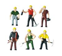 MagiDeal 6 Figure di Operai Edili in 1/87 per Progetti Fai-da-Te di Diorami Paesaggi.
