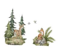 MagiDeal Adesivo da parete con animali della giungla, decorazione da parete, sfondo autoadesivo, rimovibile, carta da parati in PVC per interna, 120x77cm