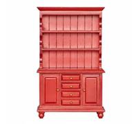MagiDeal Armadio Bambola Mobile Scaffale Libreria Credenza Legno con Ripiani E Cassetti Funzionalità Ergonomica Progettazione Realistica Adatto per, Mogano