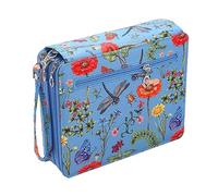 MagiDeal Astuccio Organizer per Matite Acquerellabili, 120 Scomparti, Astuccio in Tessuto a Tre Tracolla, Porta, blu