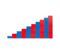MagiDeal Blocchi di apprendimento precoce con barre numeriche, giocattolo educativo per la matematica da 1 a 10, regalo di compleanno per bambini dai 4 ai 6, Blu Rosso