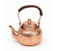MagiDeal Bollitore in Rame Teiera Kettle Caraffa Versatore Stile Tradizionale con Texture Coperchio Fissato Versata Fluida Controllata Impugnatura Protettiva, Array, Rame Colore Originale, 400 Ml
