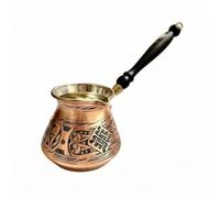 MagiDeal Caffettiera Turca Rame Bollitore Caffè Pentola Caffè Caraffa Caffè per Fornelli con Dettagli Incisi E Distribuzione Uniforme Del Calore Adatta a, Black Copper 600ML